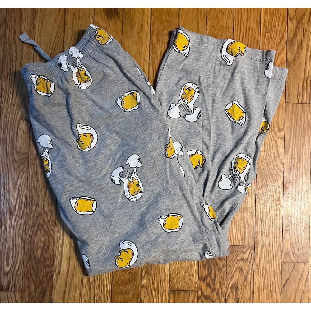 Ripple Junction Sanrio Gudetama Lazy Egg Grey Pajama Pants Lounge Sleepwear Y2K